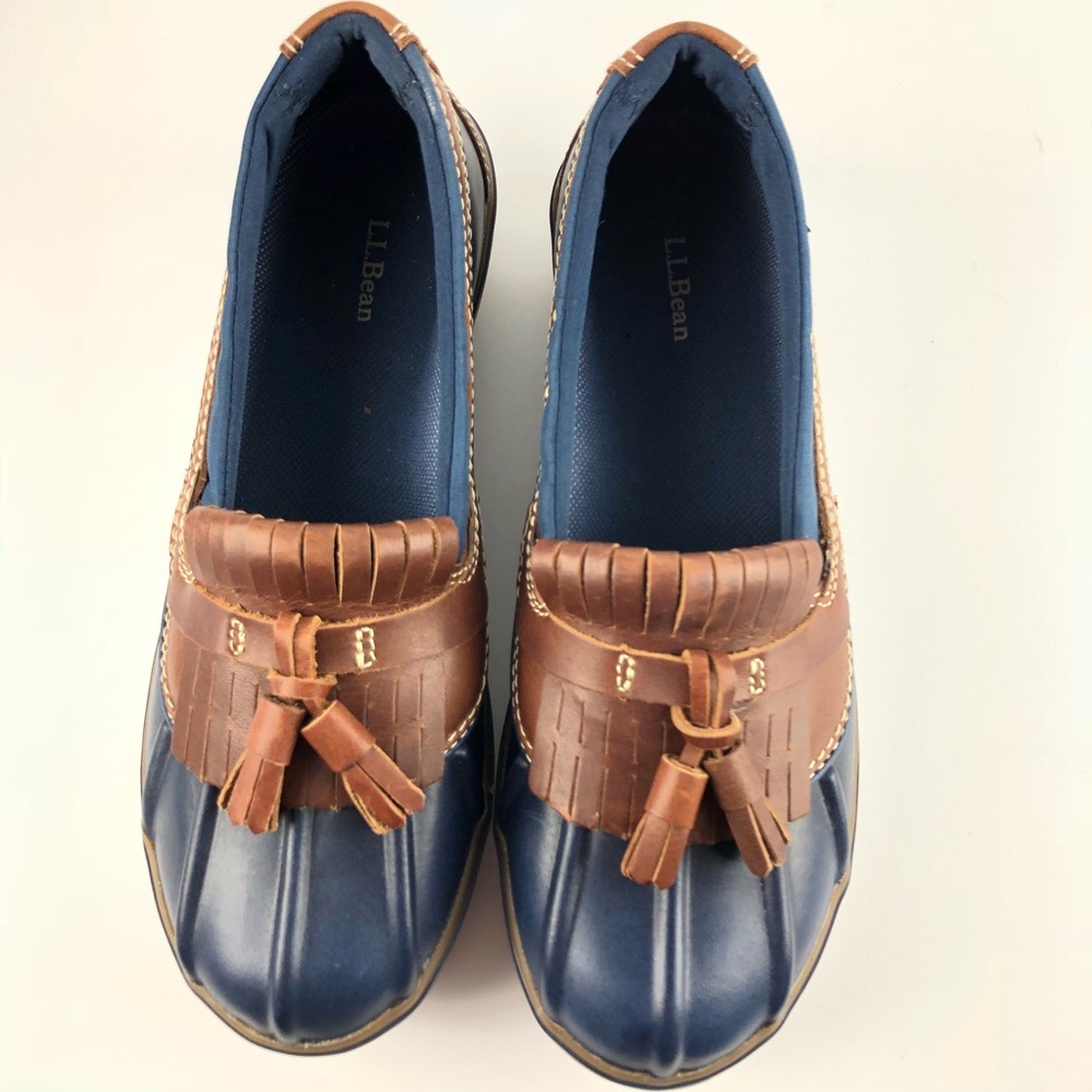 L.L. Bean navy kiltie duck shoes